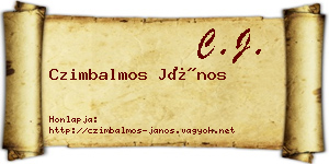 Czimbalmos János névjegykártya
