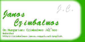 janos czimbalmos business card